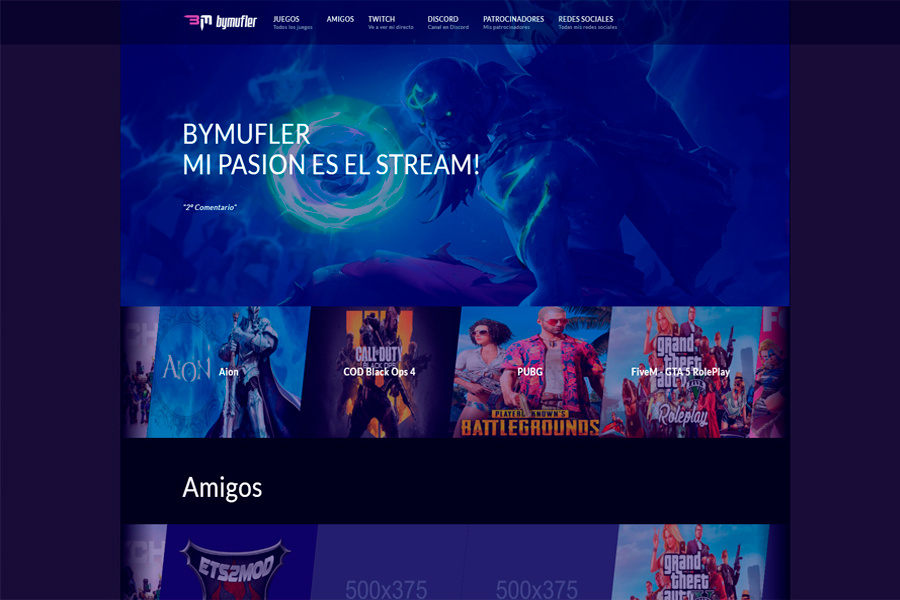 Web ByMufler<span>Web de un streamer en Twitch</span>